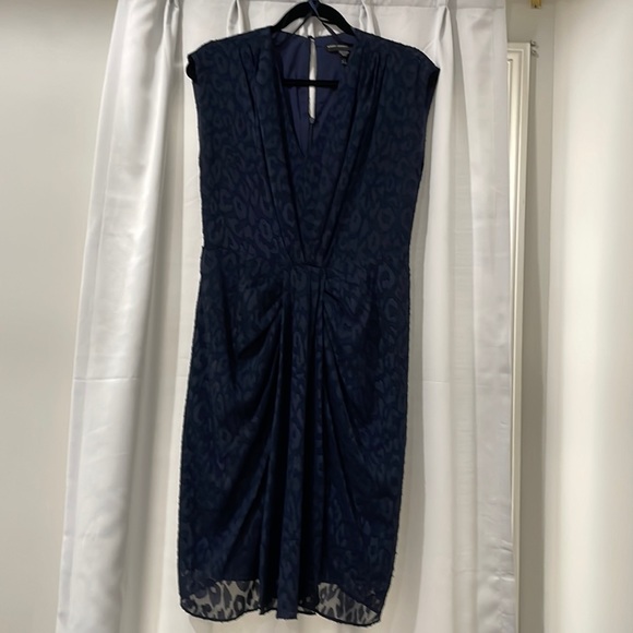 Maggy London Navy Leopard Cocktail Dress - Picture 3 of 6